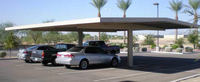 Office space covered parking T frame system