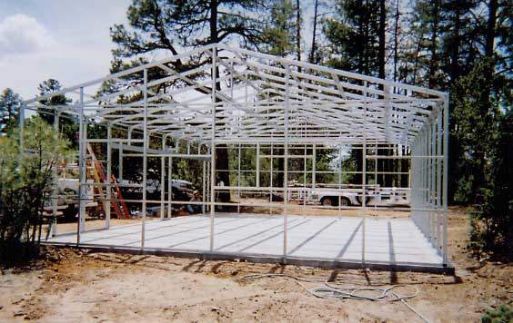 Steel building frame system