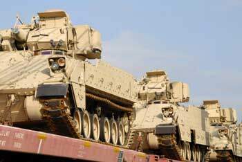 Military equipment enroute to Afghanistan
